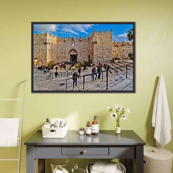Damascus Gate Canvas Wall Art-3 Horizontal-Gallery Wrap-25" x 16"-Tiaracle