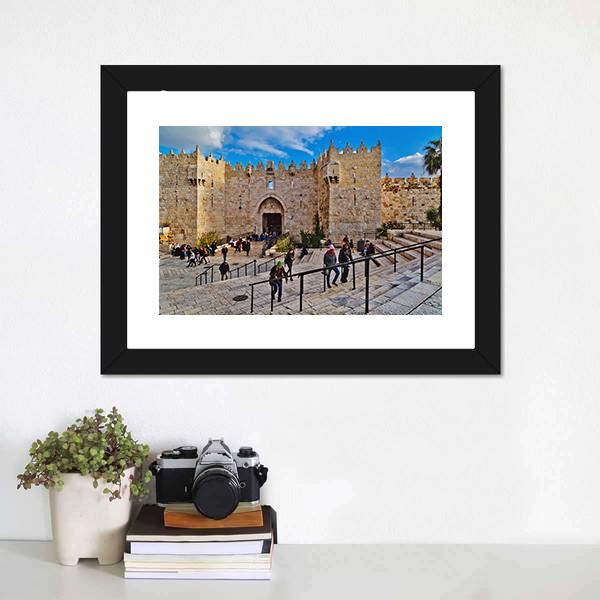 Damascus Gate Canvas Wall Art-3 Horizontal-Gallery Wrap-25" x 16"-Tiaracle