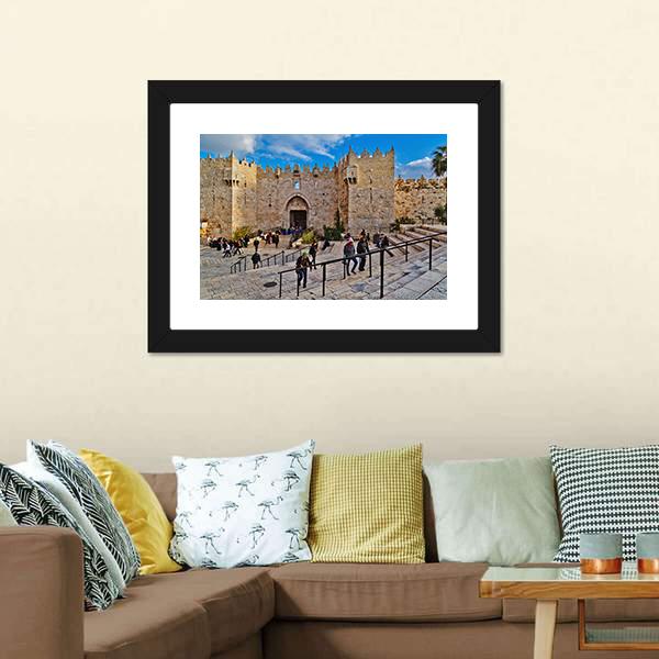 Damascus Gate Canvas Wall Art-1 Piece-Framed Print-20" x 16"-Tiaracle