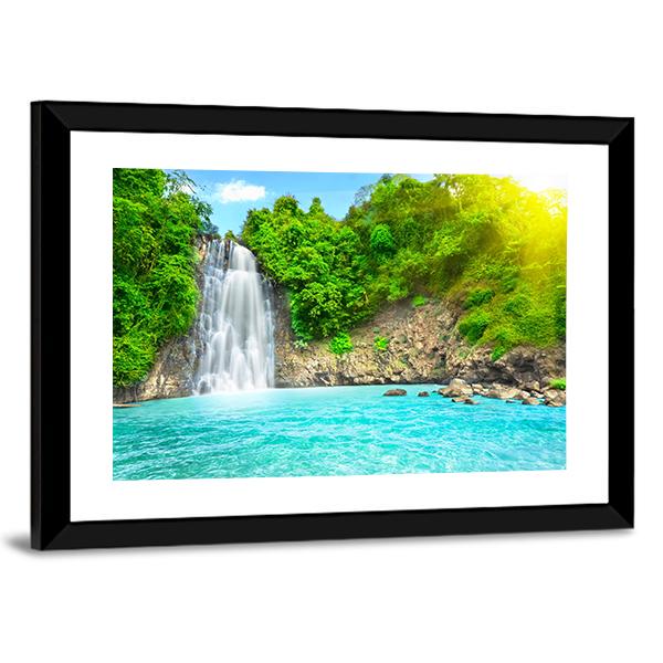 Dambri Waterfall Vietnam Canvas Wall Art-3 Horizontal-Gallery Wrap-25&quot; x 16&quot;-Tiaracle
