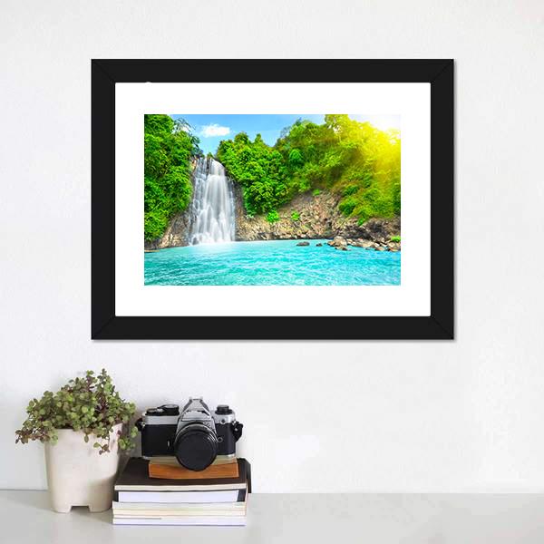 Dambri Waterfall Vietnam Canvas Wall Art-3 Horizontal-Gallery Wrap-25&quot; x 16&quot;-Tiaracle