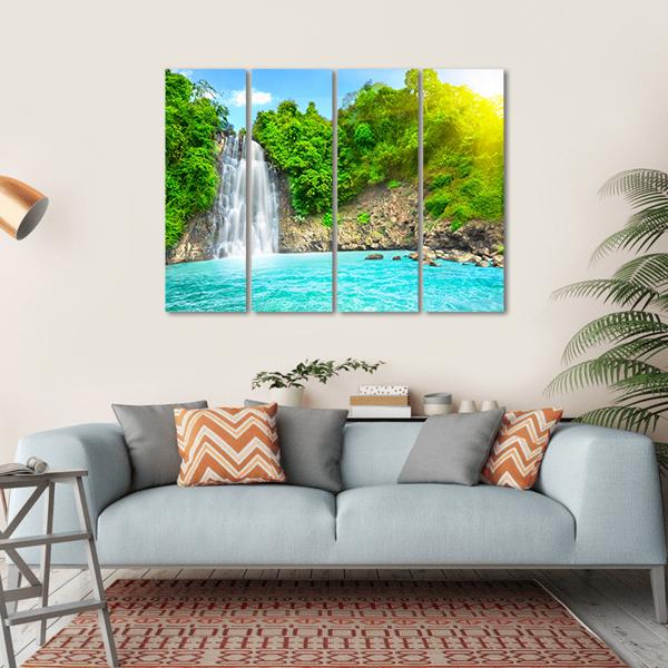 Dambri Waterfall Vietnam Canvas Wall Art-4 Horizontal-Gallery Wrap-34" x 24"-Tiaracle