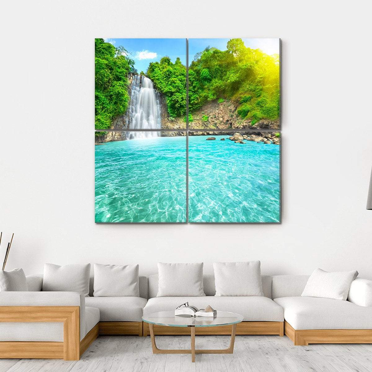 Dambri Waterfall Vietnam Canvas Wall Art-5 Horizontal-Gallery Wrap-22" x 12"-Tiaracle