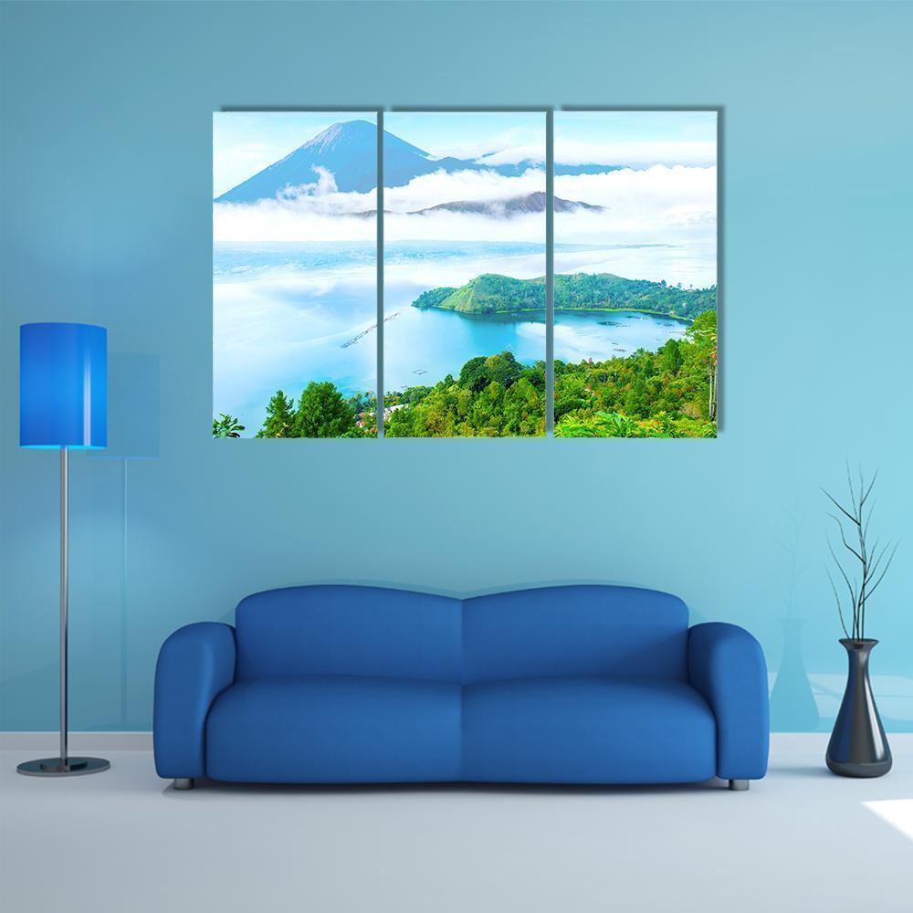 Danau Toba Lake Canvas Wall Art-3 Horizontal-Gallery Wrap-37" x 24"-Tiaracle