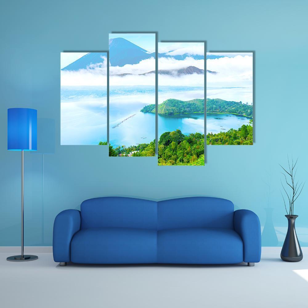 Danau Toba Lake Canvas Wall Art-4 Pop-Gallery Wrap-50" x 32"-Tiaracle