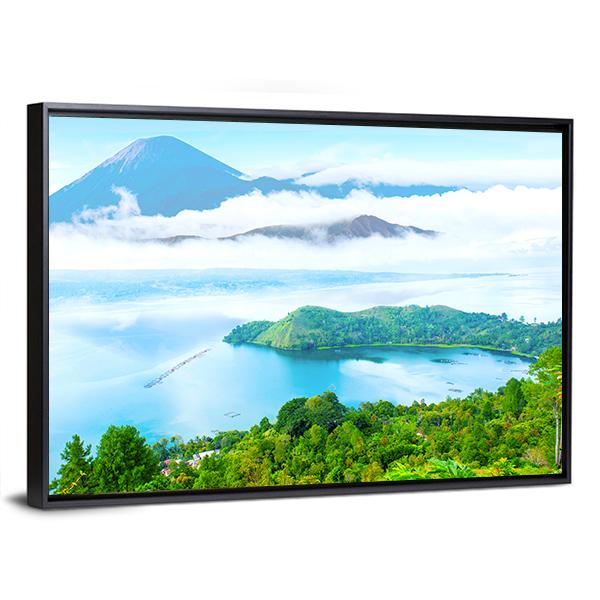 Danau Toba Lake Canvas Wall Art-3 Horizontal-Gallery Wrap-25" x 16"-Tiaracle