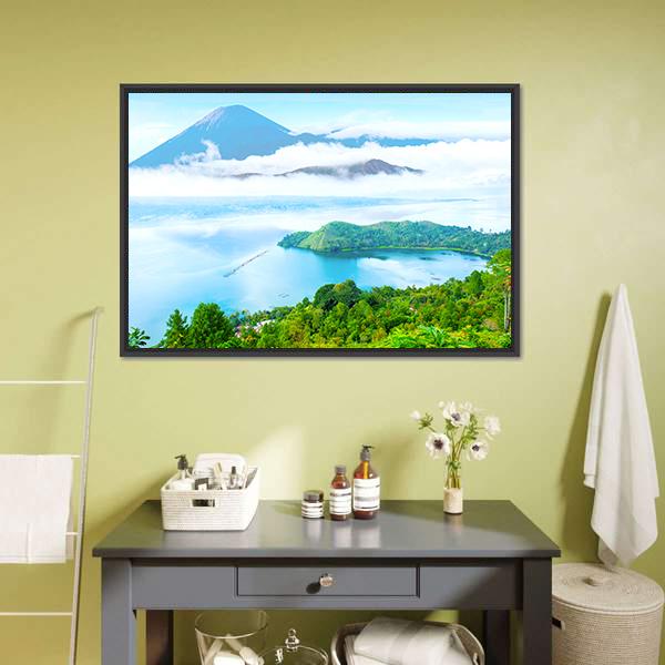 Danau Toba Lake Canvas Wall Art-3 Horizontal-Gallery Wrap-25" x 16"-Tiaracle