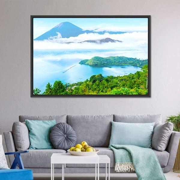 Danau Toba Lake Canvas Wall Art-3 Horizontal-Gallery Wrap-25" x 16"-Tiaracle