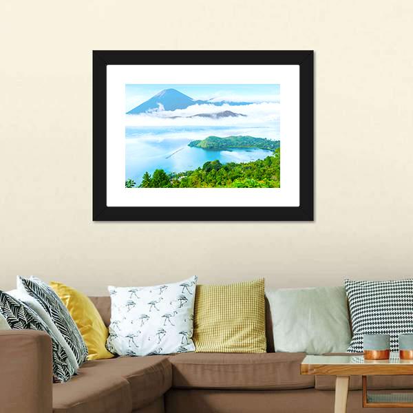Danau Toba Lake Canvas Wall Art-1 Piece-Framed Print-20" x 16"-Tiaracle