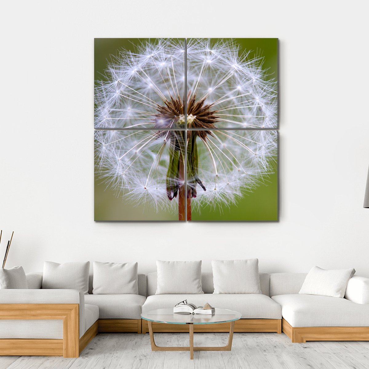 Dandelion Seeds Ball Canvas Wall Art-4 Square-Gallery Wrap-17" x 17"-Tiaracle