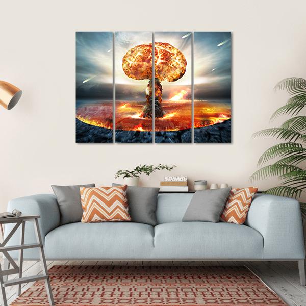 Danger Of Nuclear War Canvas Wall Art-4 Horizontal-Gallery Wrap-34" x 24"-Tiaracle