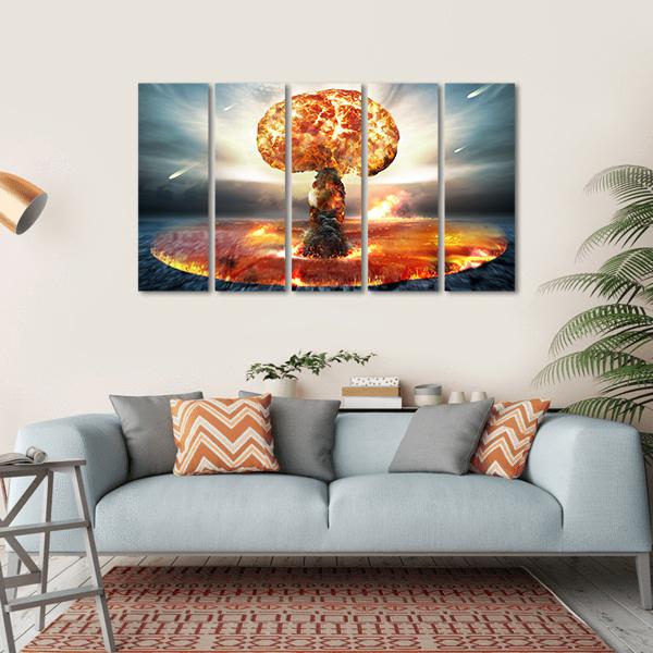 Danger Of Nuclear War Canvas Wall Art-5 Horizontal-Gallery Wrap-22" x 12"-Tiaracle