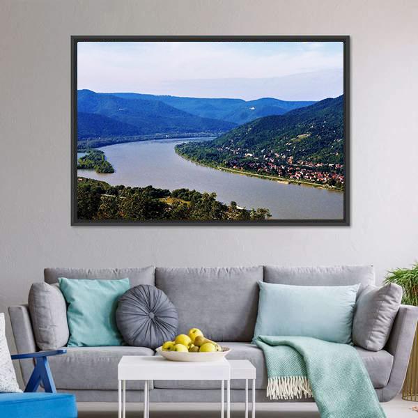 Danube River Hungary Panoramic Canvas Wall Art-1 Piece-36" x 12"-Tiaracle