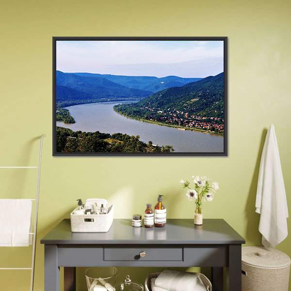 Danube River Hungary Panoramic Canvas Wall Art-1 Piece-36" x 12"-Tiaracle
