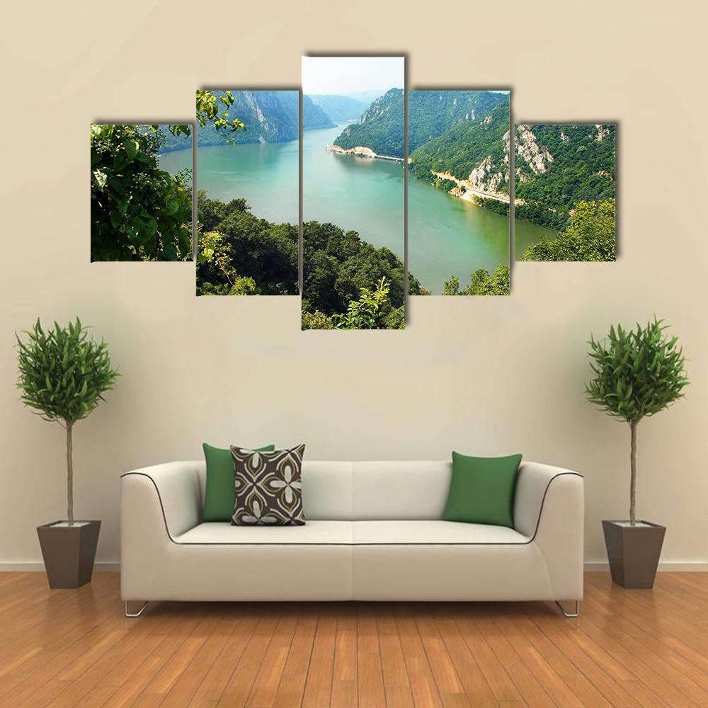Danube Valley Canvas Wall Art-5 Star-Gallery Wrap-62" x 32"-Tiaracle