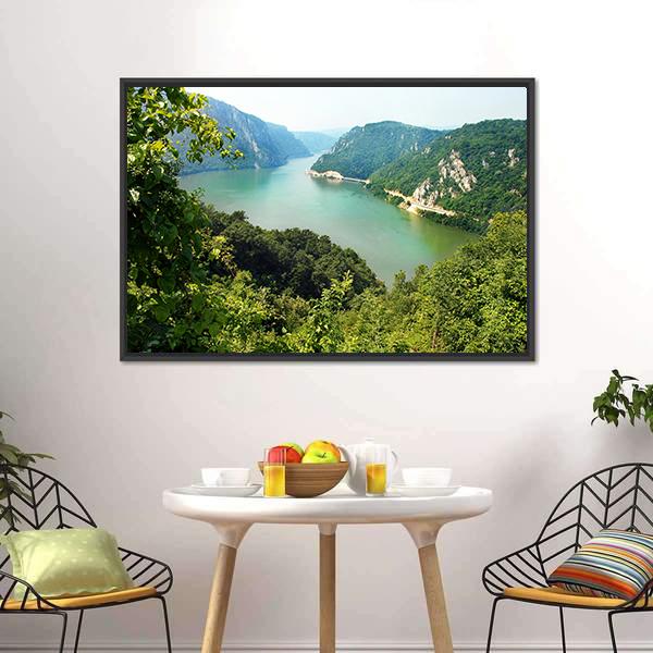 Danube Valley Canvas Wall Art-1 Piece-Floating Frame-24" x 16"-Tiaracle