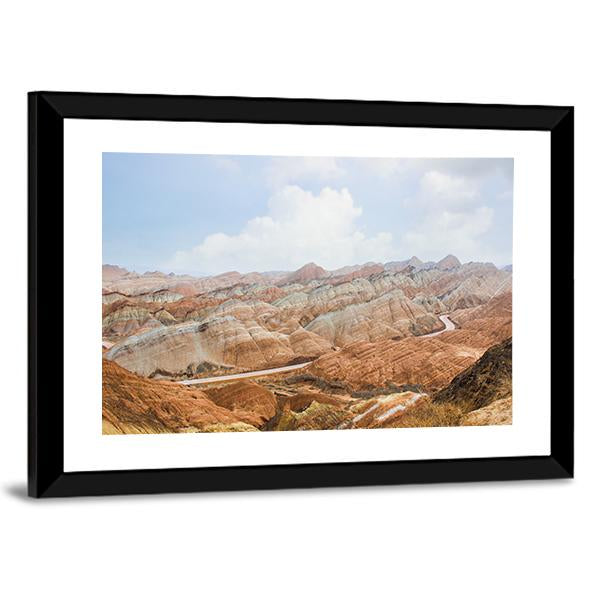 Danxia Mountains China Canvas Wall Art-3 Horizontal-Gallery Wrap-25" x 16"-Tiaracle