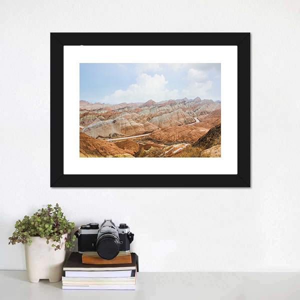 Danxia Mountains China Canvas Wall Art-3 Horizontal-Gallery Wrap-25" x 16"-Tiaracle