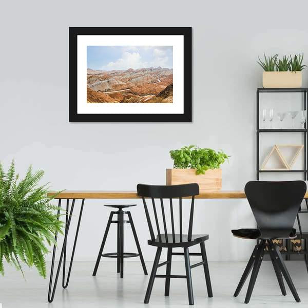 Danxia Mountains China Canvas Wall Art-3 Horizontal-Gallery Wrap-25" x 16"-Tiaracle