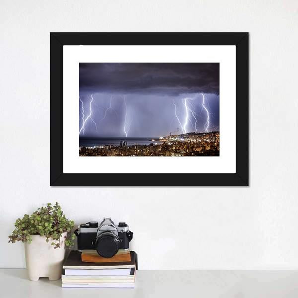 Dark Stormy Night Panoramic Canvas Wall Art-1 Piece-36" x 12"-Tiaracle