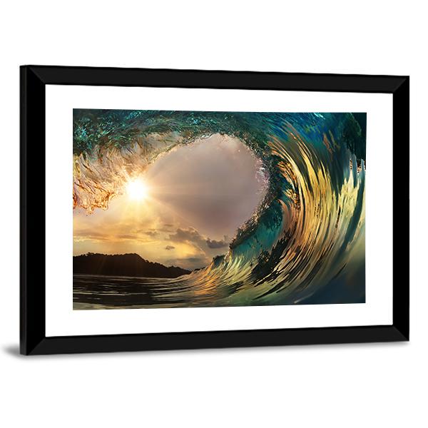 Dark Wave In Ocean Canvas Wall Art-5 Horizontal-Gallery Wrap-22" x 12"-Tiaracle