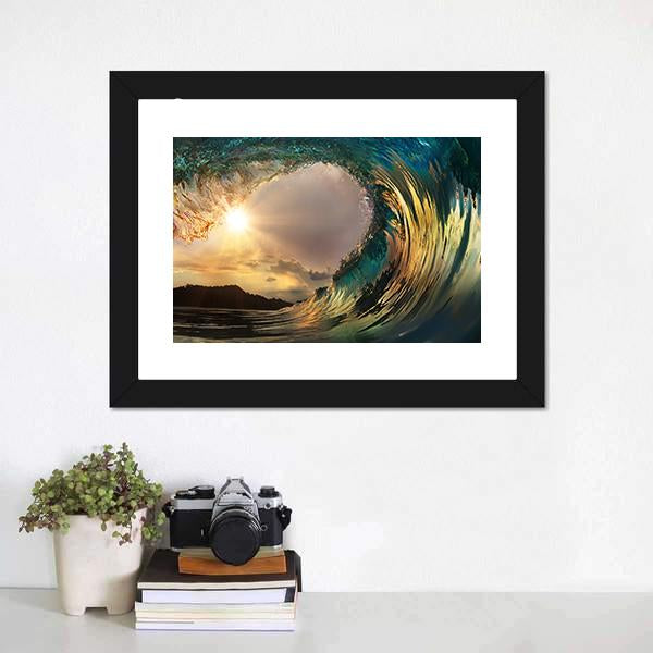 Dark Wave In Ocean Canvas Wall Art-3 Horizontal-Gallery Wrap-25" x 16"-Tiaracle