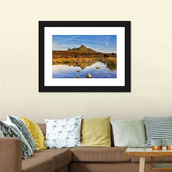 Dartmoor National Park UK Canvas Wall Art-1 Piece-Framed Print-20" x 16"-Tiaracle