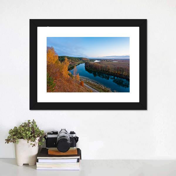 Dawn Over River Canvas Wall Art-3 Horizontal-Gallery Wrap-25" x 16"-Tiaracle