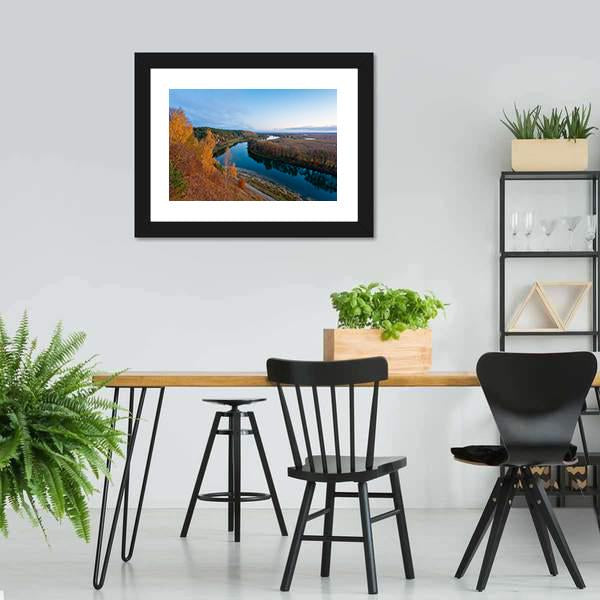 Dawn Over River Canvas Wall Art-3 Horizontal-Gallery Wrap-25" x 16"-Tiaracle