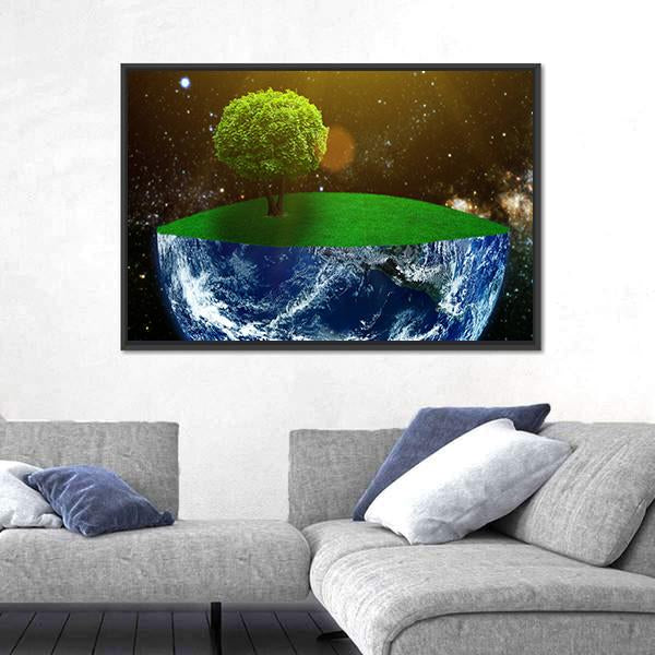 Day Of The Earth Canvas Wall Art-1 Piece-Floating Frame-24" x 16"-Tiaracle