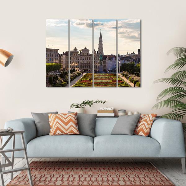 Day View Of Brussels Canvas Wall Art-4 Horizontal-Gallery Wrap-34" x 24"-Tiaracle