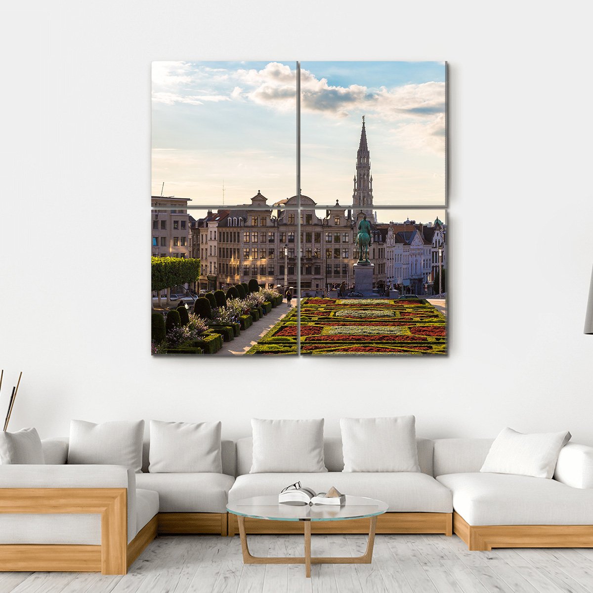 Day View Of Brussels Canvas Wall Art-4 Square-Gallery Wrap-17" x 17"-Tiaracle