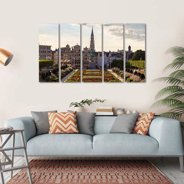 Day View Of Brussels Canvas Wall Art-5 Horizontal-Gallery Wrap-22" x 12"-Tiaracle