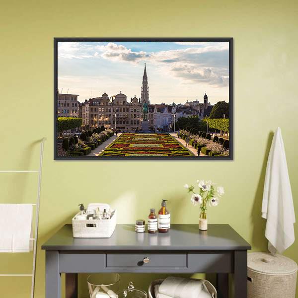 Day View Of Brussels Canvas Wall Art-5 Horizontal-Gallery Wrap-22" x 12"-Tiaracle