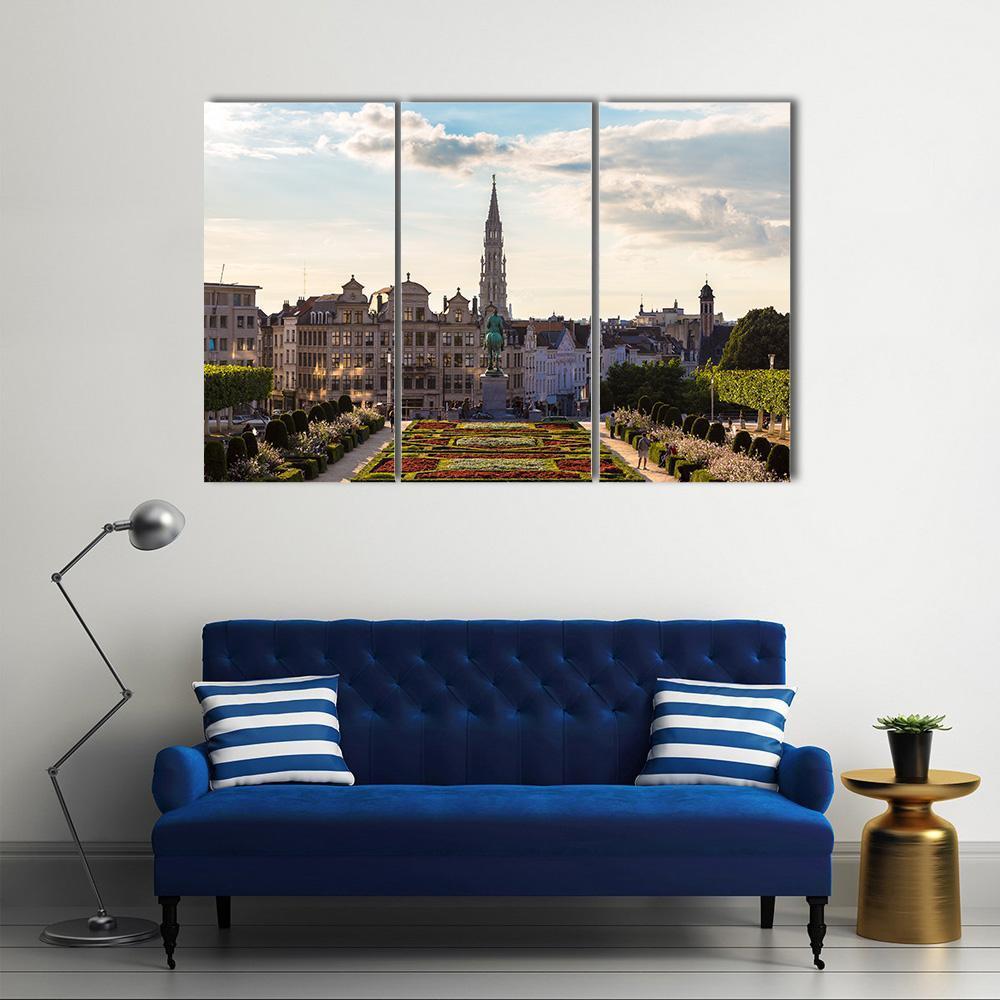 Day View Of Brussels Canvas Wall Art-3 Horizontal-Gallery Wrap-37" x 24"-Tiaracle