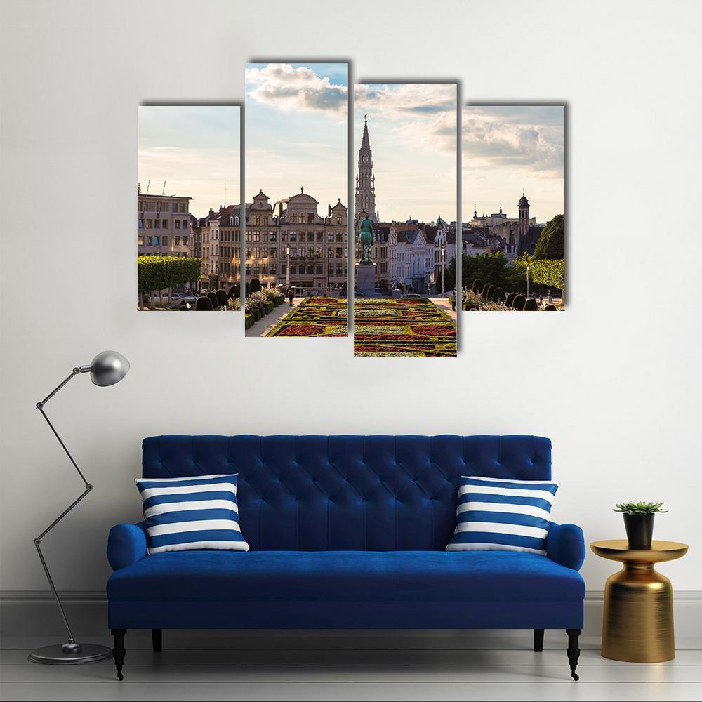 Day View Of Brussels Canvas Wall Art-4 Pop-Gallery Wrap-50" x 32"-Tiaracle