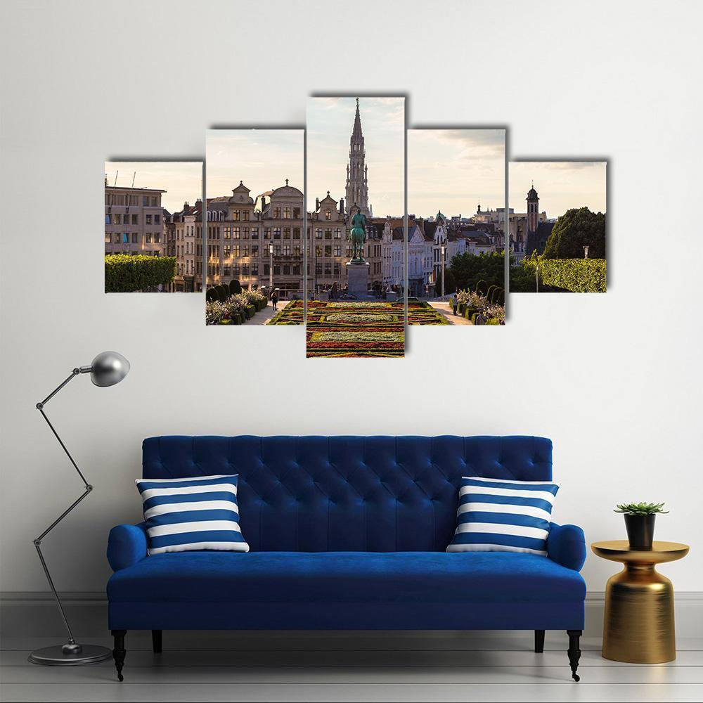 Day View Of Brussels Canvas Wall Art-5 Star-Gallery Wrap-62" x 32"-Tiaracle