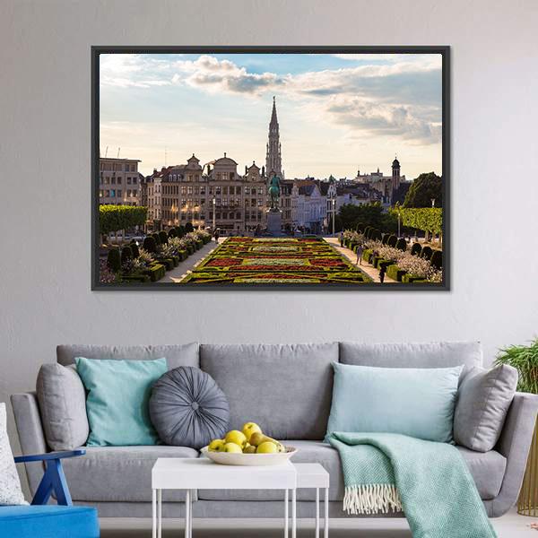 Day View Of Brussels Canvas Wall Art-3 Horizontal-Gallery Wrap-25" x 16"-Tiaracle