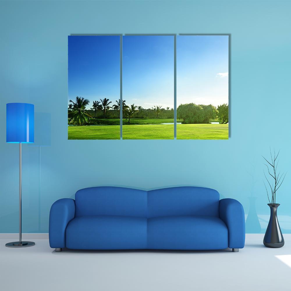 Day View Of Golf Course Canvas Wall Art-3 Horizontal-Gallery Wrap-37&quot; x 24&quot;-Tiaracle