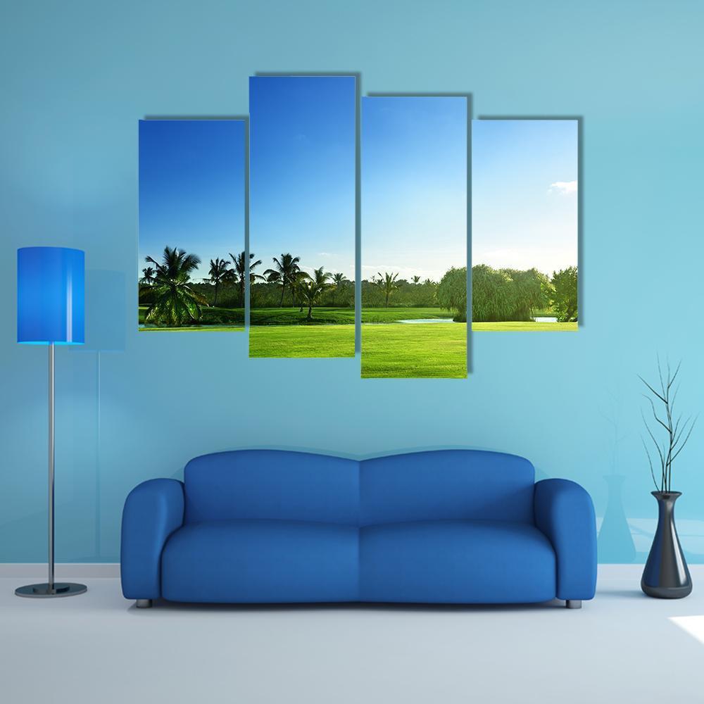 Day View Of Golf Course Canvas Wall Art-4 Pop-Gallery Wrap-50&quot; x 32&quot;-Tiaracle