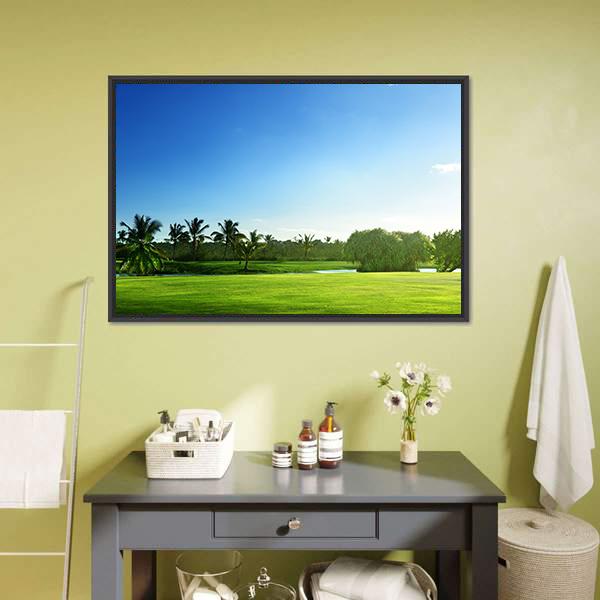 Day View Of Golf Course Canvas Wall Art-3 Horizontal-Gallery Wrap-25&quot; x 16&quot;-Tiaracle
