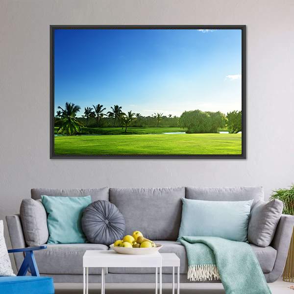 Day View Of Golf Course Canvas Wall Art-3 Horizontal-Gallery Wrap-25&quot; x 16&quot;-Tiaracle
