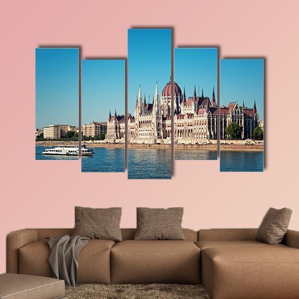 Hungarian Parliament Canvas Wall Art-3 Horizontal-Gallery Wrap-25" x 16"-Tiaracle