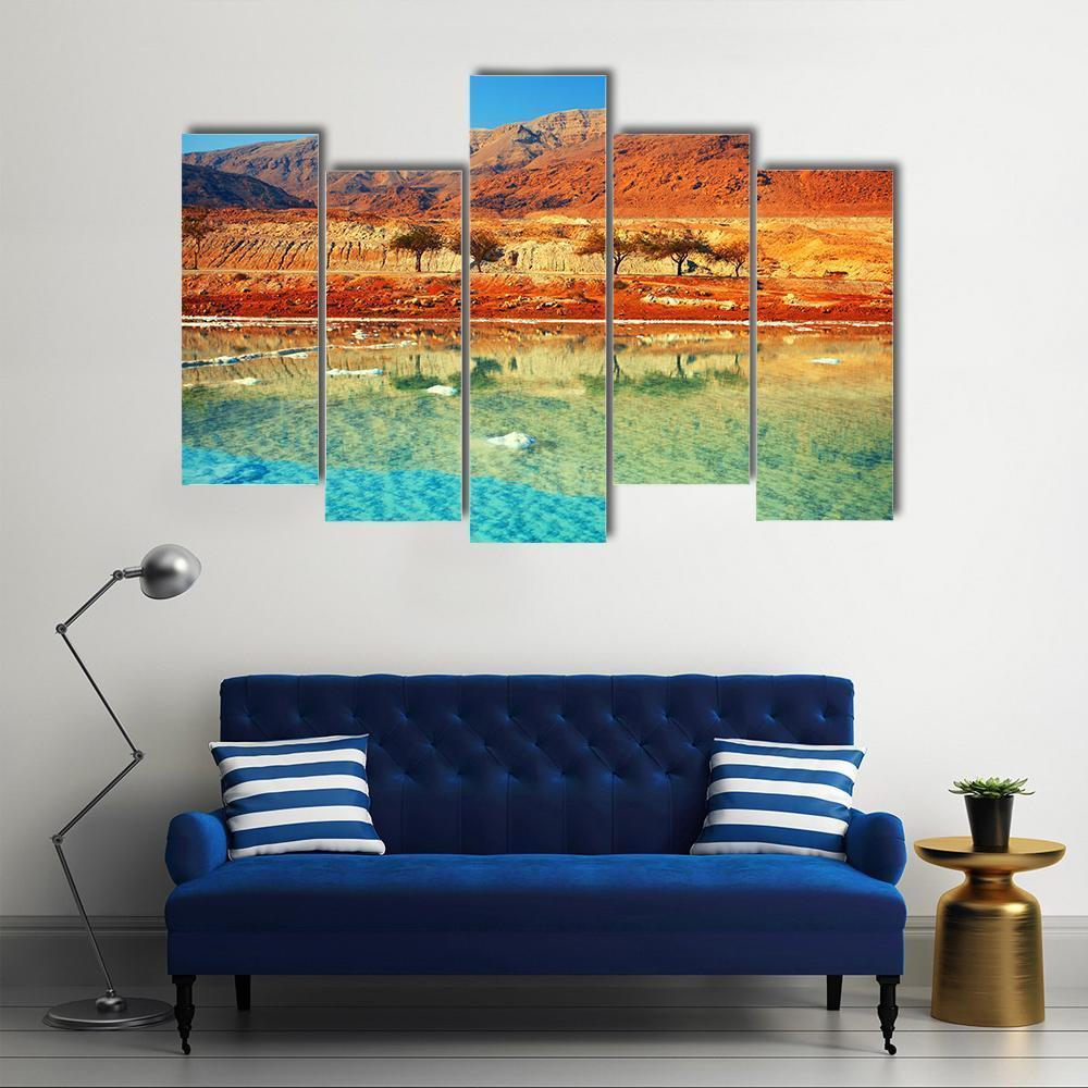 Dead Sea Salt Shore Canvas Wall Art-5 Pop-Gallery Wrap-47" x 32"-Tiaracle