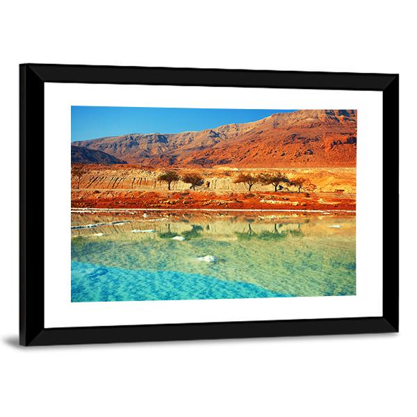 Dead Sea Salt Shore Canvas Wall Art-3 Horizontal-Gallery Wrap-25" x 16"-Tiaracle