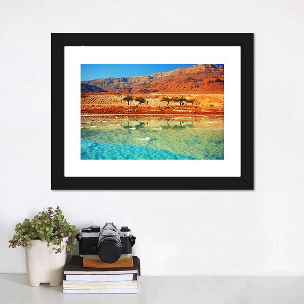 Dead Sea Salt Shore Canvas Wall Art-3 Horizontal-Gallery Wrap-25" x 16"-Tiaracle