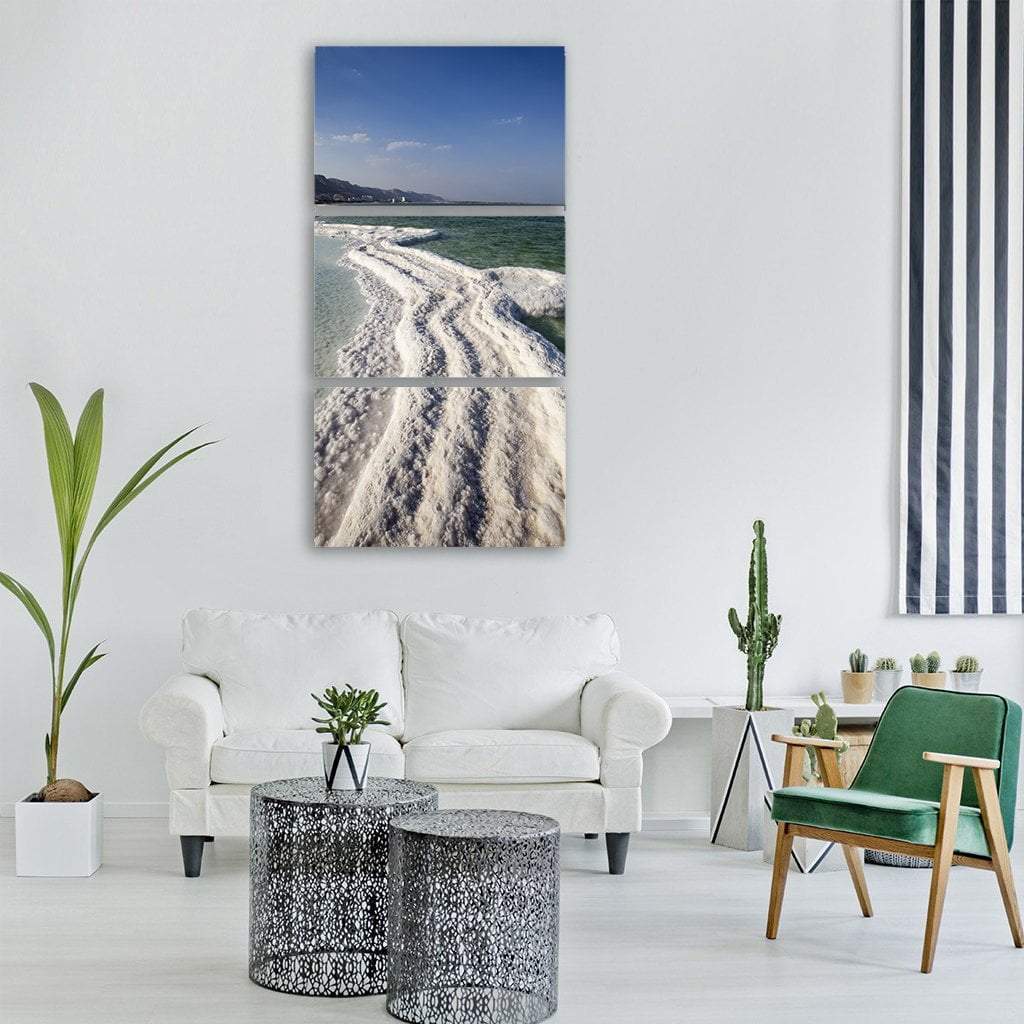 Dead Sea Salt Vertical Canvas Wall Art-3 Vertical-Gallery Wrap-12" x 25"-Tiaracle