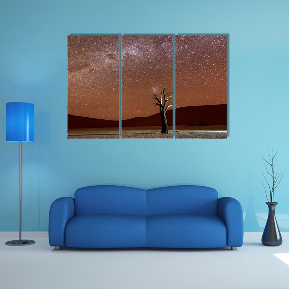 Dead Vlei At Dusk Canvas Wall Art-3 Horizontal-Gallery Wrap-37" x 24"-Tiaracle