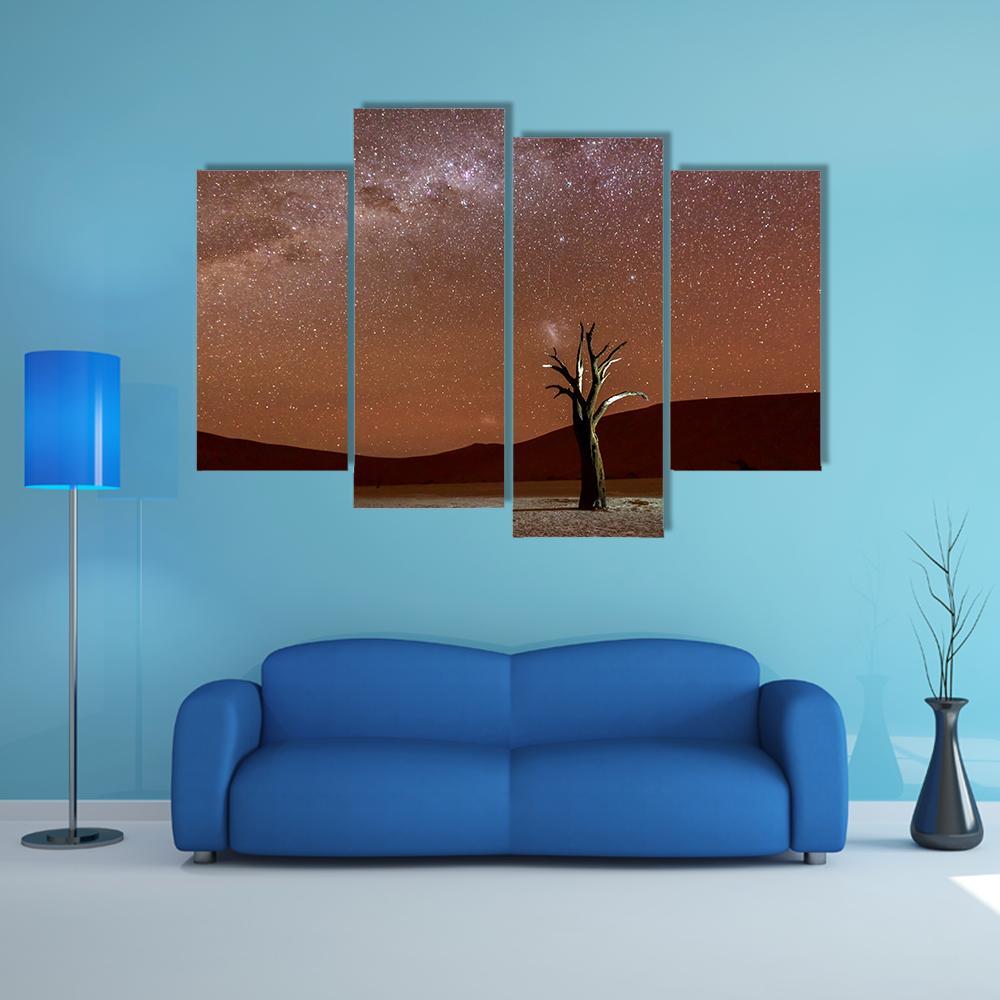 Dead Vlei At Dusk Canvas Wall Art-4 Pop-Gallery Wrap-50" x 32"-Tiaracle