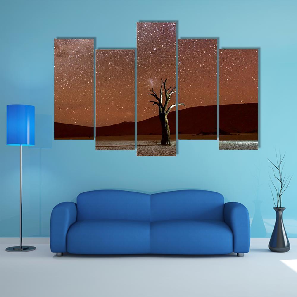 Dead Vlei At Dusk Canvas Wall Art-5 Pop-Gallery Wrap-47" x 32"-Tiaracle